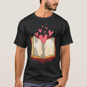 Reader Bookworm Book Nerd Book Lover Gift Heart Re T-Shirt