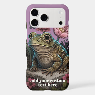 Reader Frog on Book Wildflower Cottagecore Custom