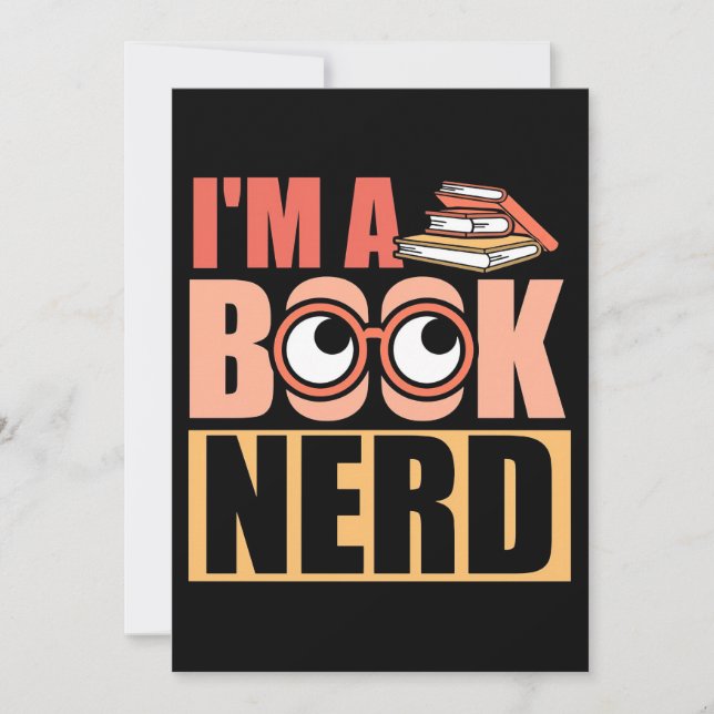 Reader Gift I Am A Book Nerd Invitation (Front)