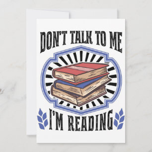 Reader Gift I Am Reading Books Invitation