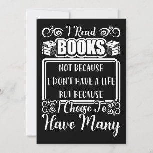 Reader Gift I Have Many Books Invitation