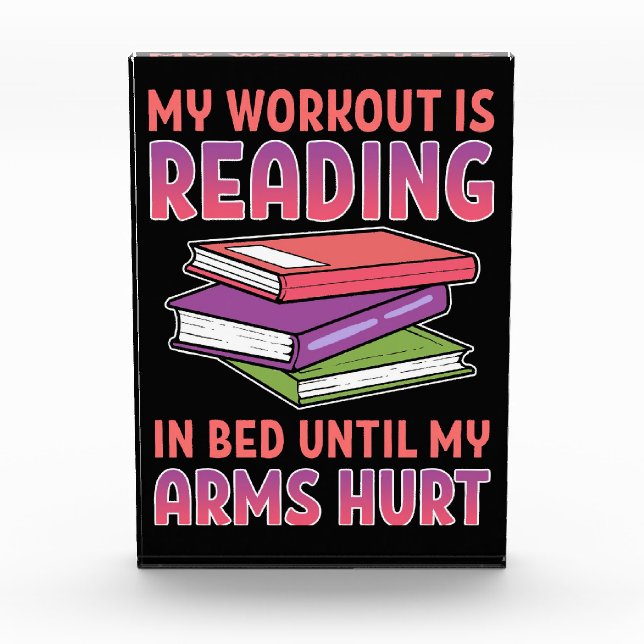 Reader Gift My Workout Is Reading In Bed Photo Block (Front)