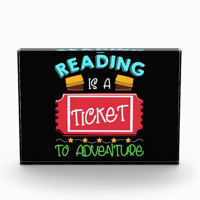 Reader Gift Reading Is A Ticket To Adventure Photo Block (Front)