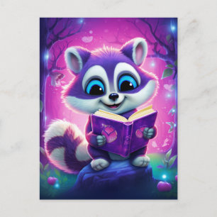Reader Racoon  Postcard