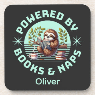 Reader Sloth. Unique Gift for Book Lover Coaster