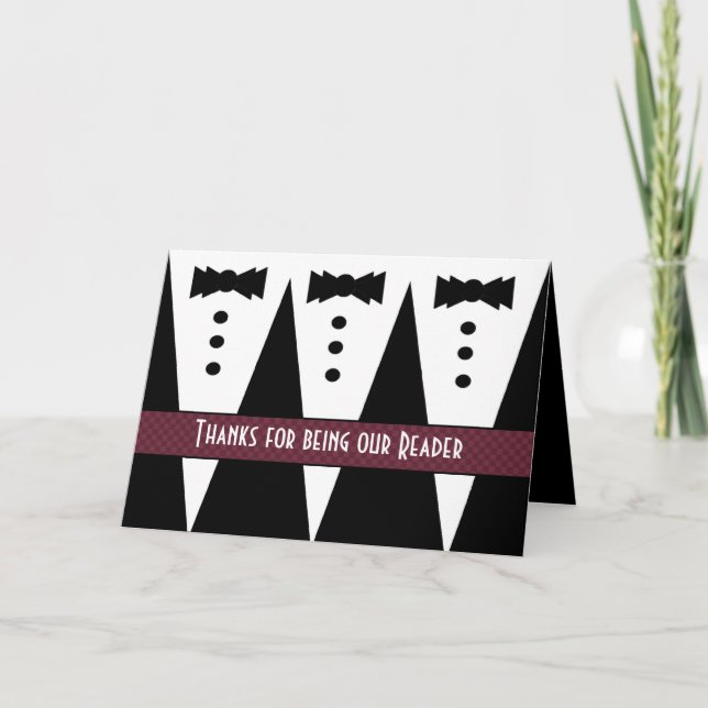READER Thank You - Three Tuxedos - Customisable Card (Front)
