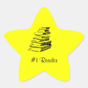 Reader Yellow Star Custom Bookplate Star Sticker