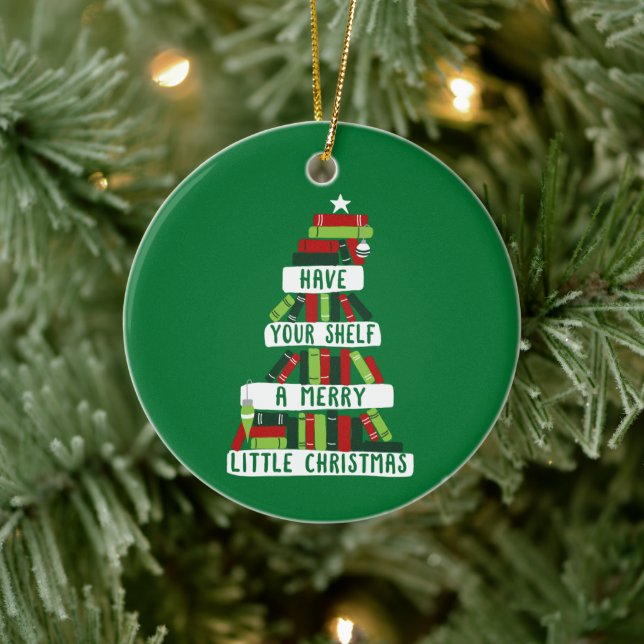 Readers and Book Lovers Christmas Tree Ceramic Ornament (Tree)