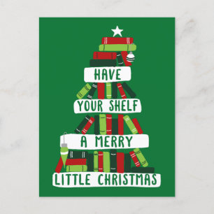Readers and Book Lovers Christmas Tree Postcard