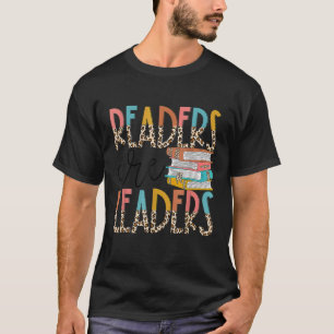 Readers Are Leaders Boho Leopard Book Back To Sch T-Shirt