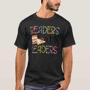 Readers Are Leaders Boho Leopard Book Back To Sch T-Shirt