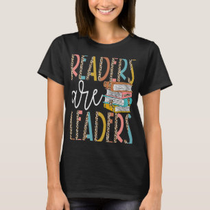 Readers Are Leaders Boho Leopard Book Back To Scho T-Shirt