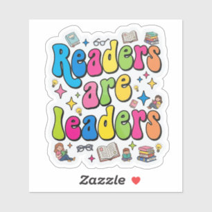 Readers are leaders - cute colourful reading
