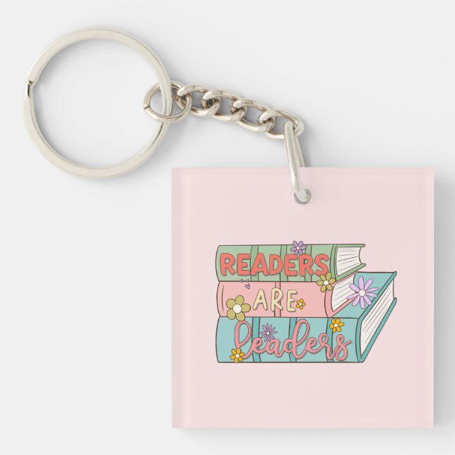 Readers Are Leaders – Cute & Inspirational Book Key Ring (Front)
