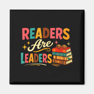 Readers are leaders fun bookworms book lovers magnet