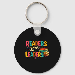 Readers are leaders fun motivational book lovers key ring