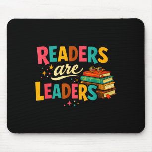 Readers are leaders fun motivational book lovers mouse pad