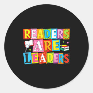 Readers are leaders funny reading book lover classic round sticker