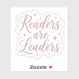 Readers are leaders - pink book lover calligraphy