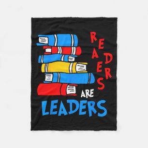 Readers are leaders reading book lover teacher kid fleece blanket