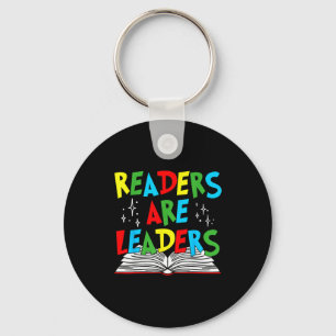 Readers are leaders reading book lover teacher kid key ring