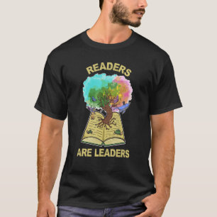 Readers Are Leaders Tree Of Life Reading Quotes Bo T-Shirt