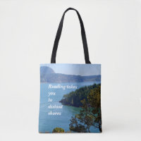 Reader's book tote, beautiful ocean scene