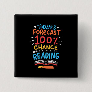 Reading - 100% Chance of Reading 15 Cm Square Badge