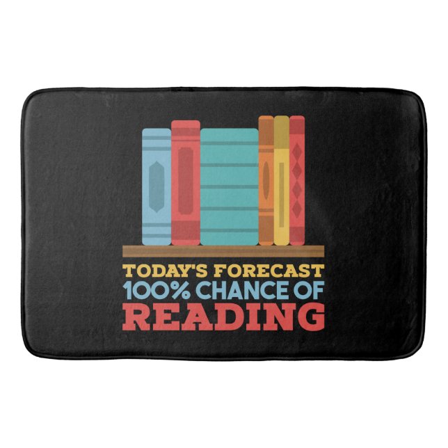 Reading - 100% Chance of Reading Funny Book Bath Mat (Front)