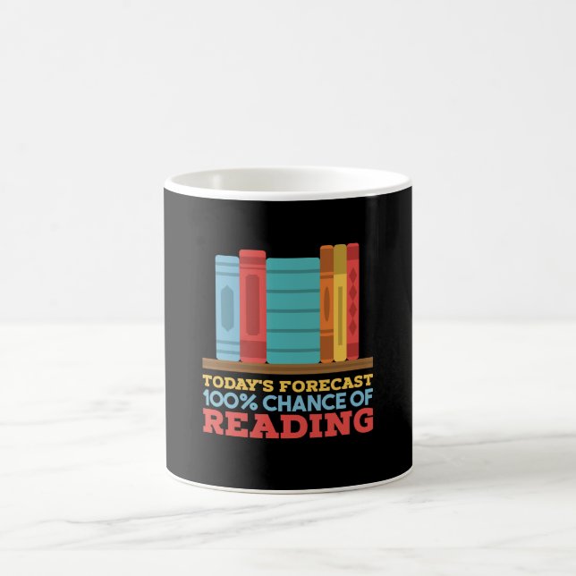 Reading - 100% Chance of Reading Funny Book Coffee Mug (Center)