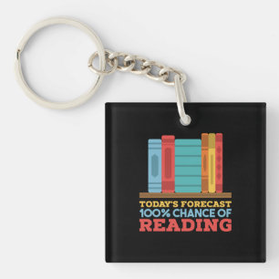 Reading - 100% Chance of Reading Funny Book Key Ring