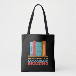 Reading - 100% Chance of Reading Funny Book Tote Bag