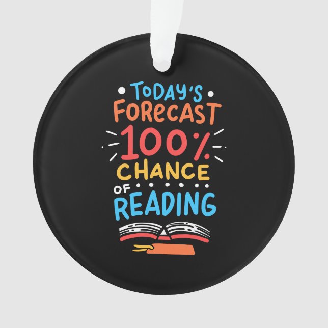 Reading - 100% Chance of Reading Ornament (Front)