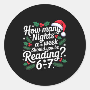Reading 67 Meme Englieacher Funny 67 Christmas  Classic Round Sticker