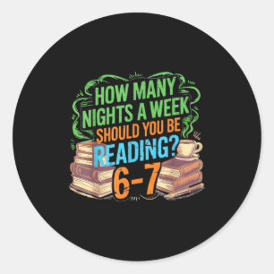 Reading 67 Meme Englieacher Funny 67 Librarian  Classic Round Sticker