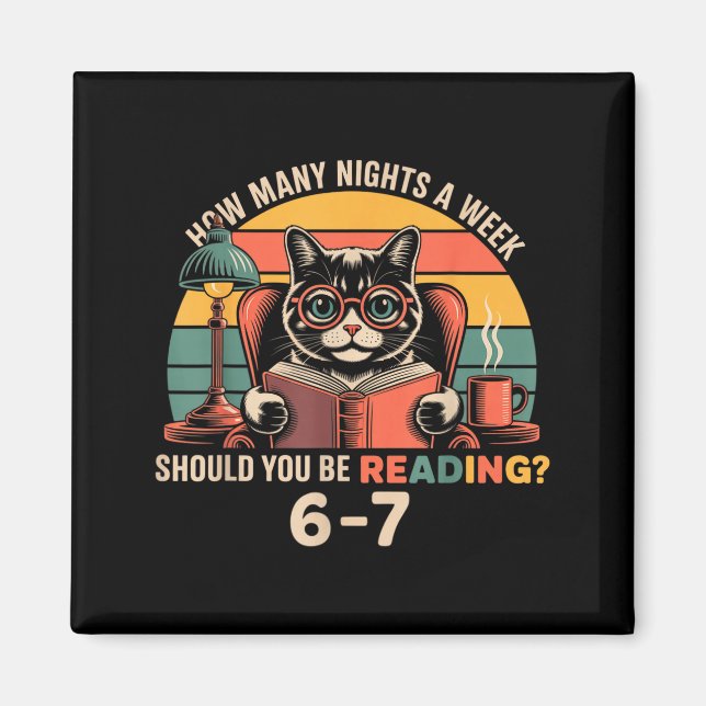 Reading 67 Meme Englieacher In Funny 67 Retro Cat  Magnet (Front)