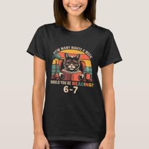 Reading 67 Meme Englieacher In Funny 67 Retro Cat  T-Shirt