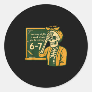 Reading 67 Meme English Teacher Funny 67 Book Love Classic Round Sticker