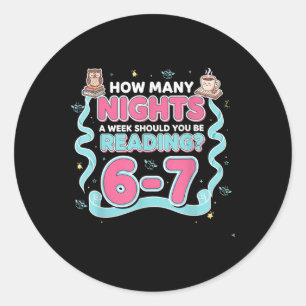 Reading 67 Meme English Teacher Funny 67 Book Love Classic Round Sticker