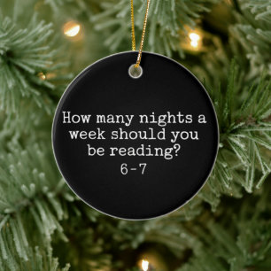 Reading 6-7 Funny Teacher School Librarian English Ceramic Ornament