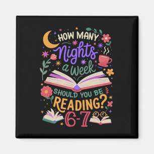 Reading 6 7 Meme Six Seven Cosy Funny Book Lover T Magnet