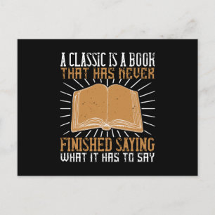 Reading - A Classic Book Never Finished Postcard
