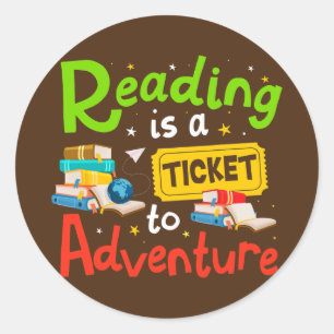 Reading Adventure Library Student Teacher Book Classic Round Sticker