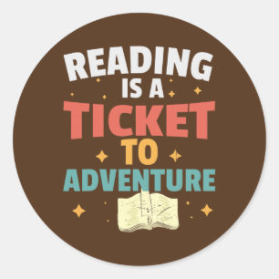 Reading Adventure Library Student Teacher Book Classic Round Sticker