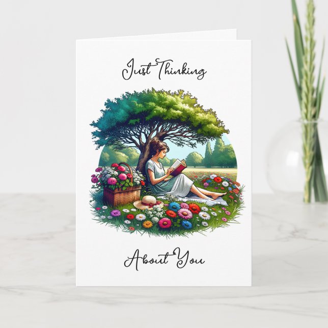 Reading and Nature themed Miss You Card (Front)