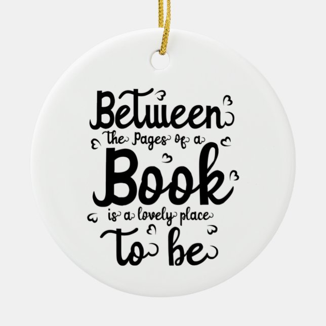 Reading Art Between The Paper Of A Book Ceramic Ornament (Front)