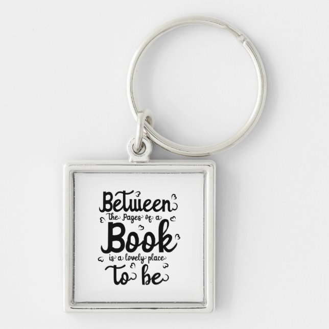 Reading Art Between The Paper Of A Book Key Ring (Front)