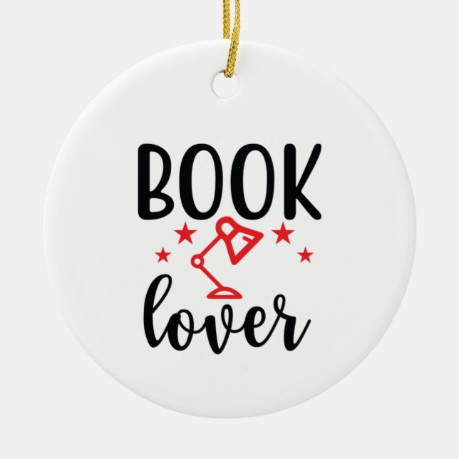 Reading Art Book Lover Ceramic Ornament (Front)