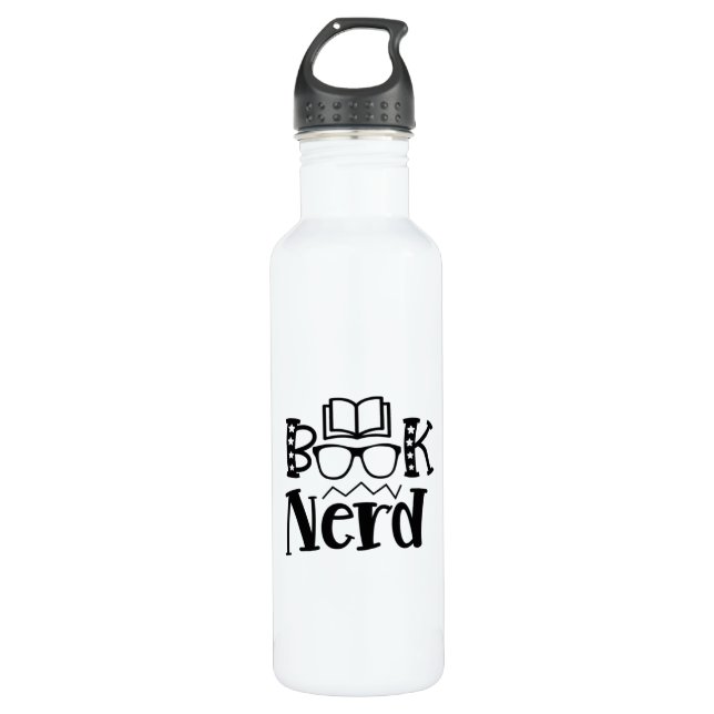 Reading Art Book Nerd 710 Ml Water Bottle (Front)