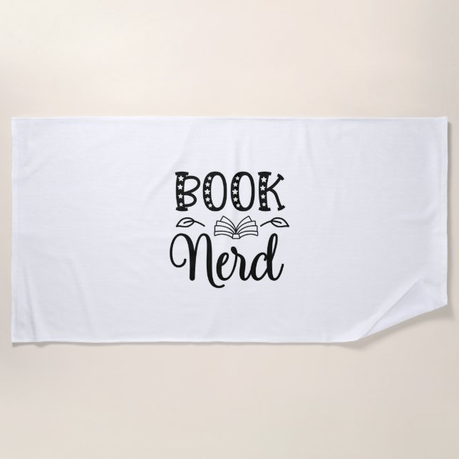 Reading Art Book Nerd Beach Towel (Front)